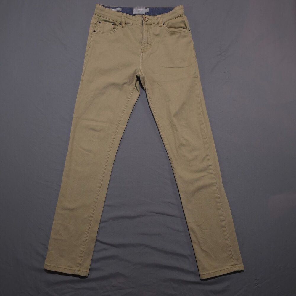 Lucky Brand Authentic Skinny Stretch Pants Boys Size 16 Tan Khaki Chino Jeans